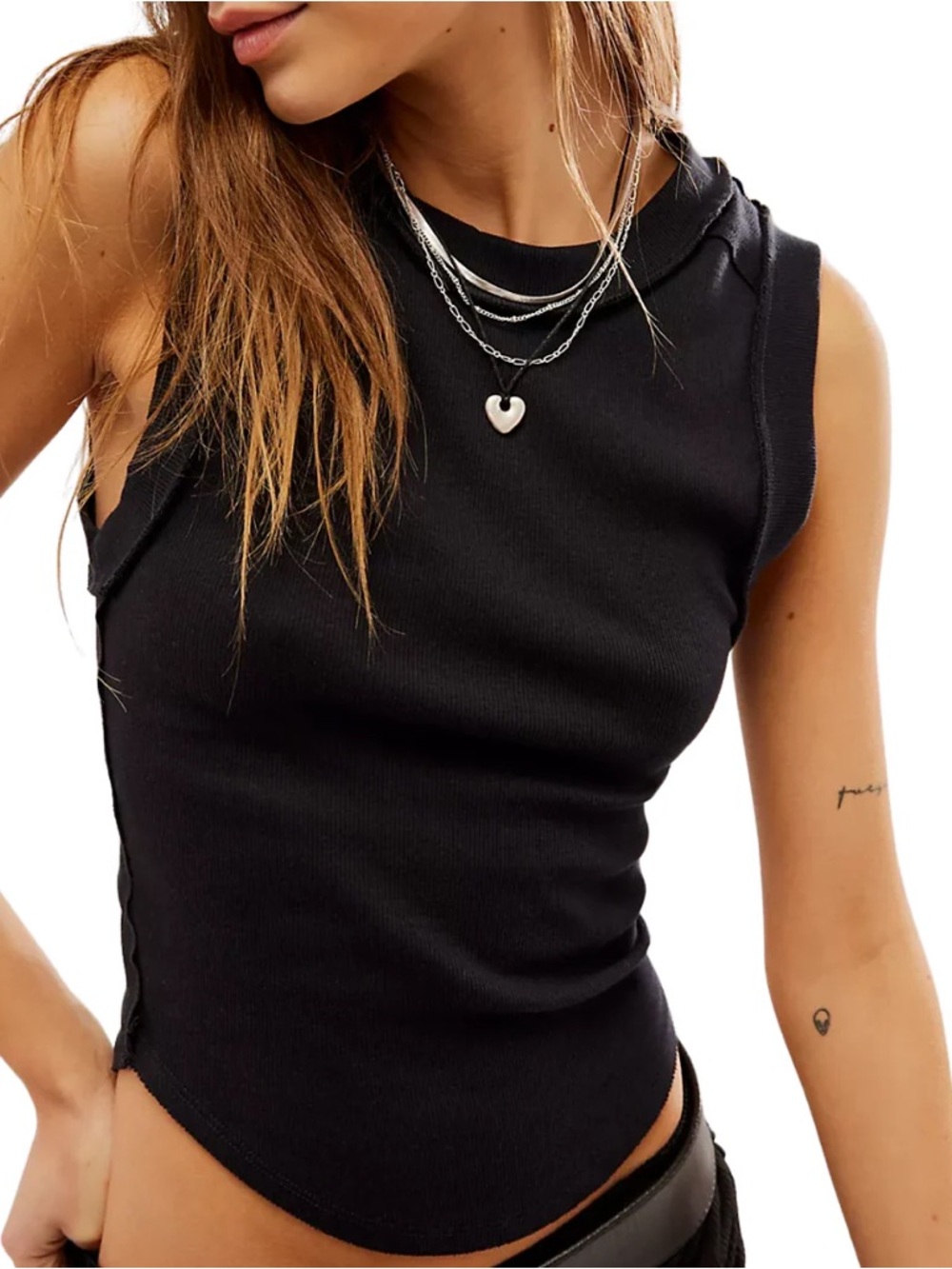 Free People Kate Tank in Black